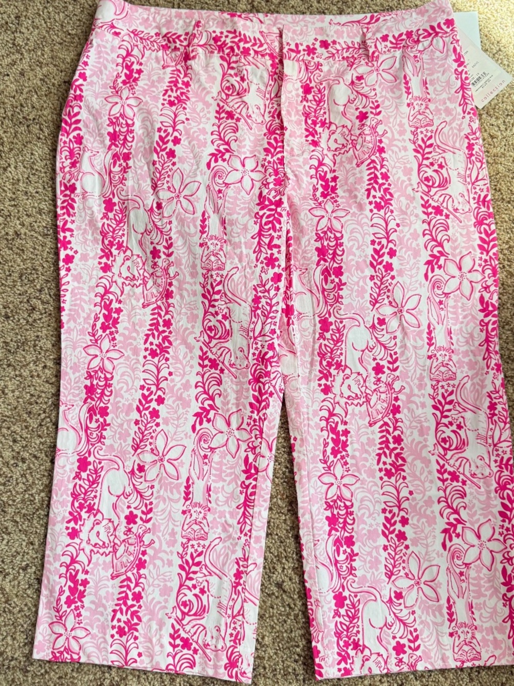 NWT Lilly Pulitzer Pink Boardwalk Cafe Capri Pants